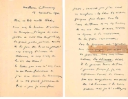 Δυο σελίδες από επιστολή του Φρειδερίκου Μιστράλ στον Παλαμά, 12 Νοεμβρίου 1912.