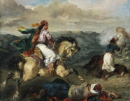 Ντελακρουά, Επεισόδιο του Ελληνικού Αγώνα, 1856, λάδι σε μουσαμά, Εθνική Πινακοθήκη - Μουσείο Αλεξάνδρου Σούτσου. 
